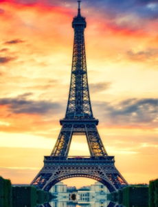 Sunset View with Eiffel Tower