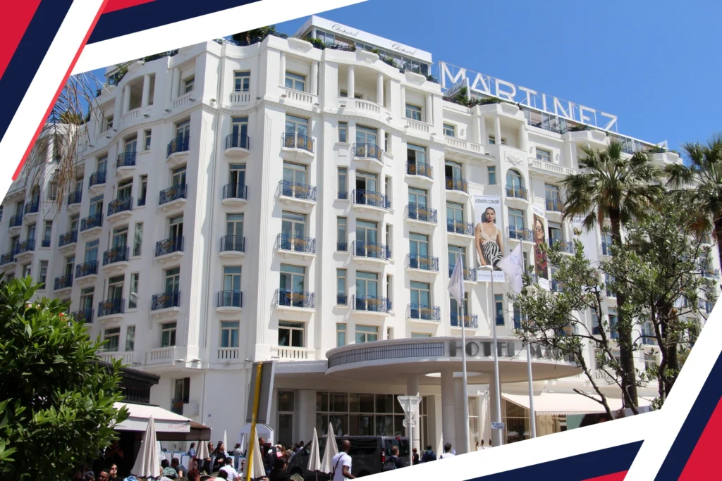 Iconic white Art Deco Hôtel Martinez on La Croisette, Cannes