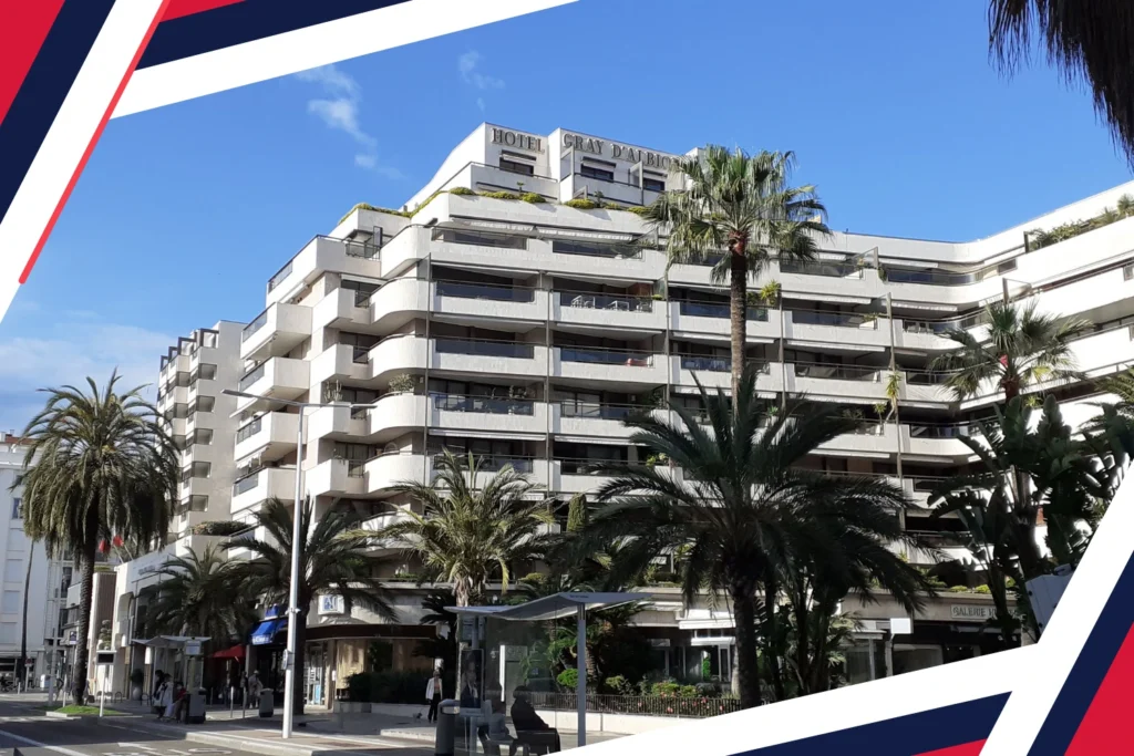 Contemporary exterior of Hôtel Gray d’Albion on the Boulevard de la Croisette