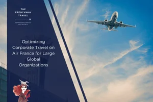 Air France jet taking off – optimized corporate travel for global organizations by Frenchway Travel