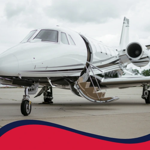 Private jet ready for VIP boarding — luxury flight coordination by Frenchway Travel