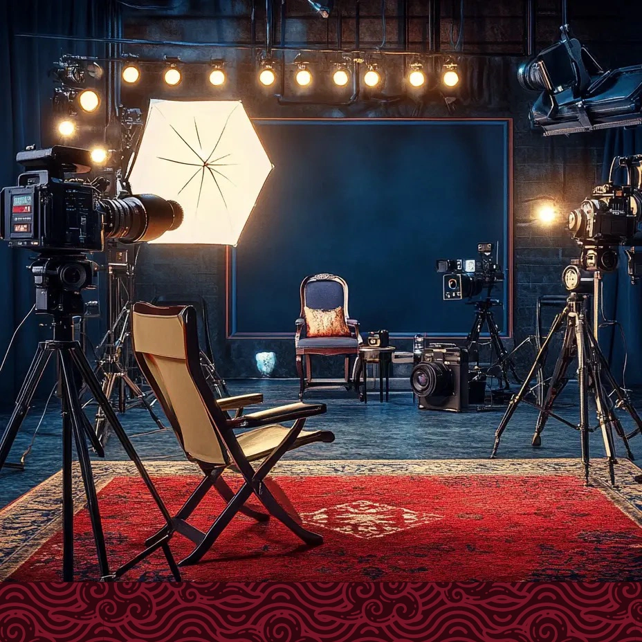 Professional studio set with cameras and lighting – Frenchway production travel support