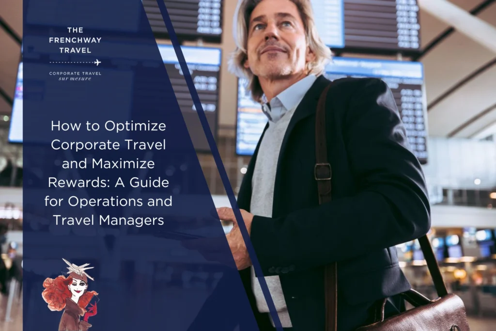 Business traveler in airport managing corporate travel operations and logistics