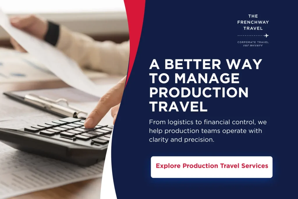 Production travel cost management and financial planning with documents and calculator