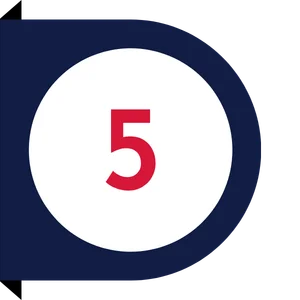 Number 5 badge for a VIP talent travel checklist section.